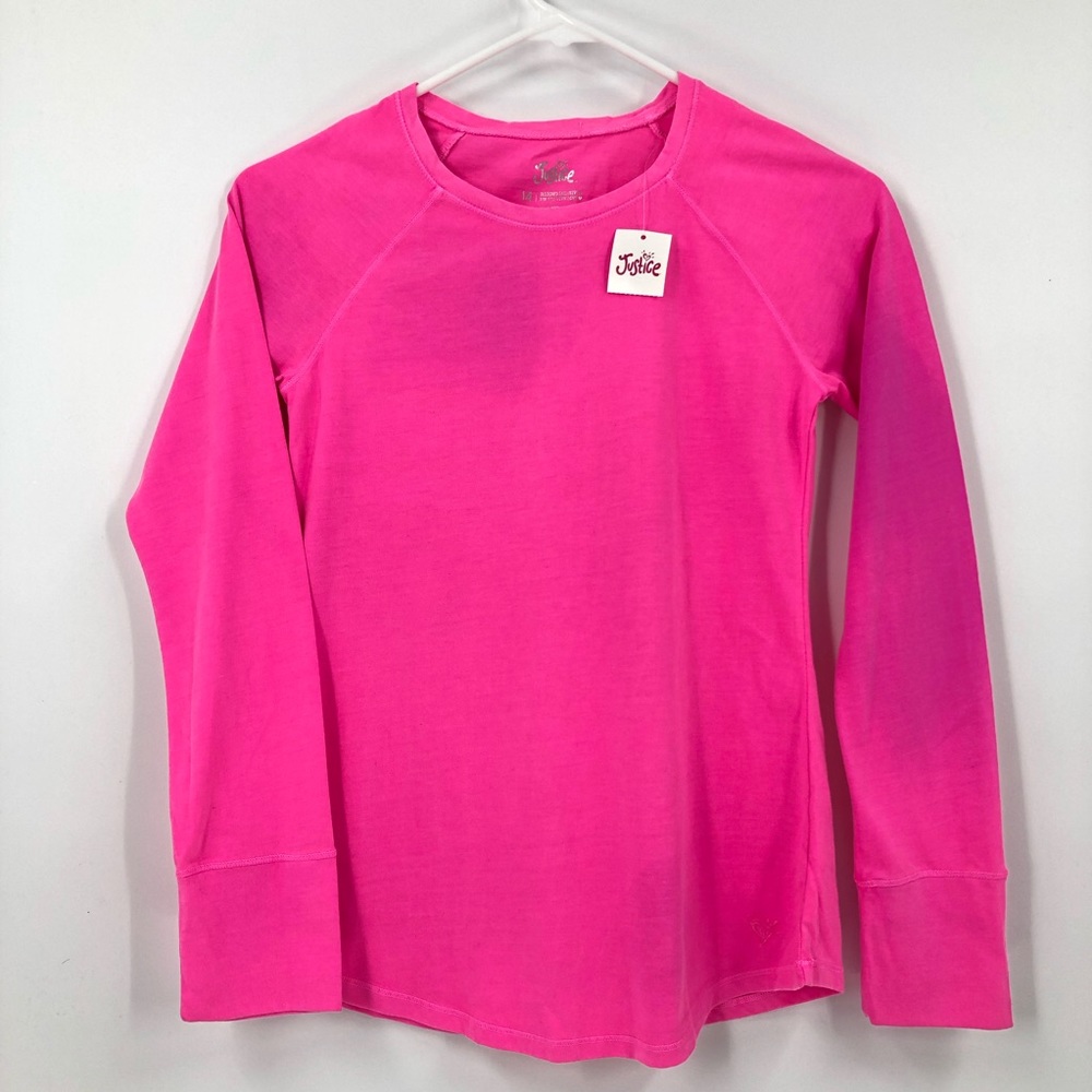 Justice Long Sleeve Tee Pink Girl 14 NEW